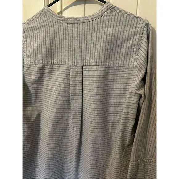 Madewell Split Cuff Gray Cotton Tunic Women Top Weathered Concrete Size XS H3939 - Picture 13 of 13